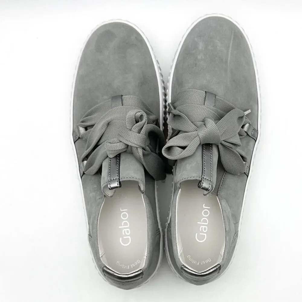 Gabor Womens 73.333.10 Casual Sneakers UK 5.5 US 8 Grey Stone Suede NWOB